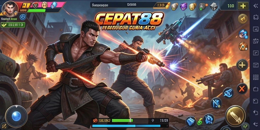 Tampilan gameplay CEPAT88 dengan aksi mendebarkan dan karakter beragam.