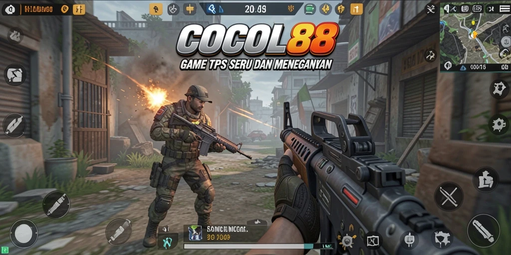 Screenshot utama COCOL88 menampilkan aksi seru dalam game TPS.