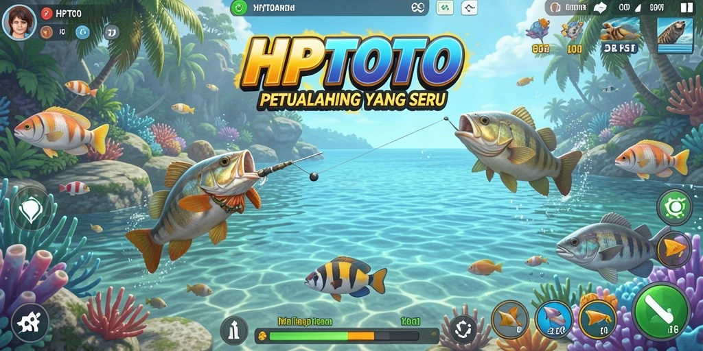 Tampilan gameplay HPTOTO yang menarik saat menangkap ikan.