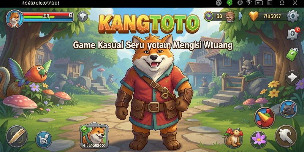 Tampilan gameplay KANGTOTO yang penuh warna dan menarik.