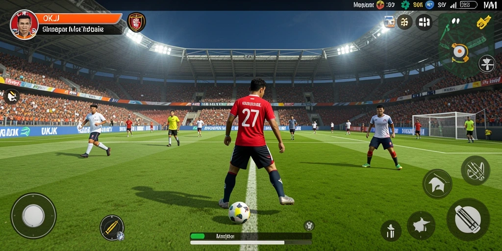 Tangkapan layar OKJK menunjukkan aksi mendebarkan dalam permainan sepak bola.