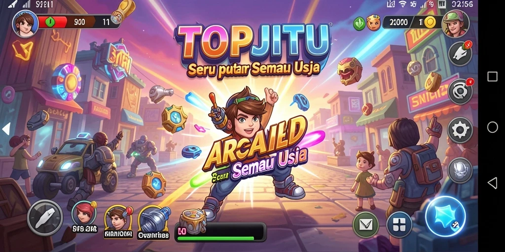 Tangkapan layar <strong>TOPJITU</strong> menampilkan gameplay arcade yang seru dan menantang.